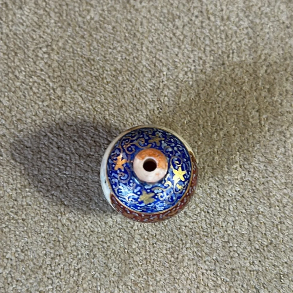 Miniature Vase 1.5” With Gold Accents